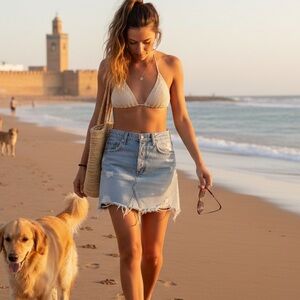 Agolde Blue Jean Mini Skirt